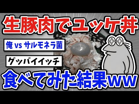 【2ch面白いスレ】生豚肉でユッケ丼作って食べた結果ｗｗ【グルメ料理】