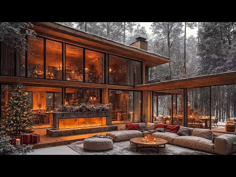 Winter Cozy Christmas Ambience 🎄 Christmas Piano Jazz Instrumental Music for Studying, Working