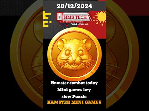 Hamster combat today Puzzle key | Hamster Mini Game Slow 🔑 | #hamsterkombat #puzzle #minigame