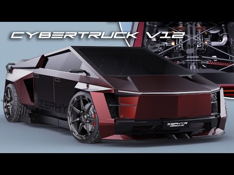 1200 HP TESLA  CYBERTRUCK V12 Hybrid Powered HardCore Modified Concept by Zephyr Designz