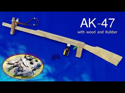 how to make very powerful rubber gun AK-47 with wood and Rubber | নিজে তরী করুন এ কে 47 বন্দুক