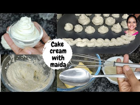 మైదా పిండి తో కేక్ డెకొరేషన్ క్రీం || Homemade whipping cream || whipping cream in telugu without