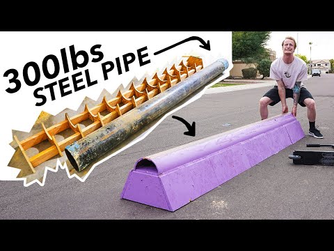 HEAVIEST RAIL EVER! Snowboard Style DIY Skatepark Rail