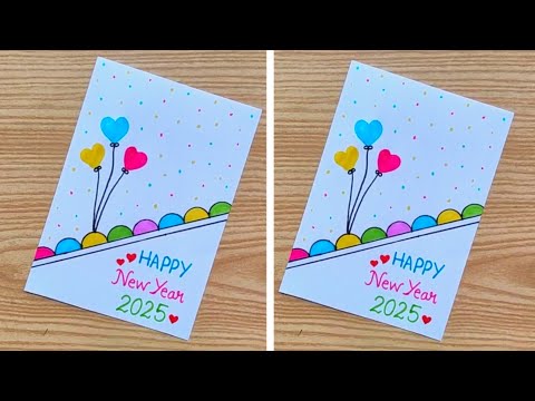 DIY White Paper New Year Greeting Card | Last Minute New Year Card | Handmade New Year Card 2025