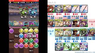 【パズドラ】サレーネで経験値670万　裏闘技マルチ16分台　ノーカット