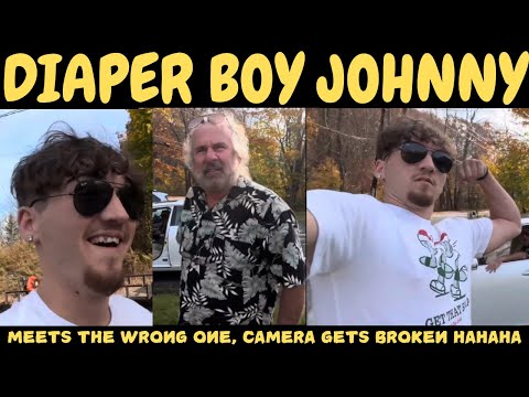 Diaper Boy Johnny Messes with the Wrong Old Man—Gets His Camera Smashed! HAHAHA!