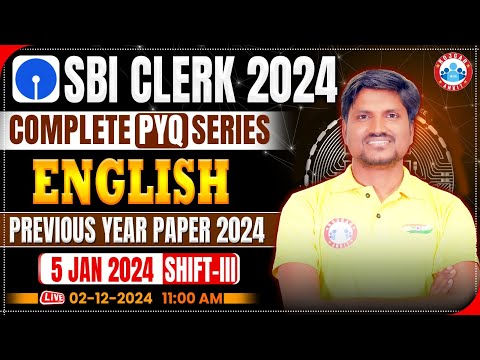 SBI Clerk 2024 | SBI Clerk English Previous Paper 2024 | SBI PYQ Series | English by RK Mehto Sir