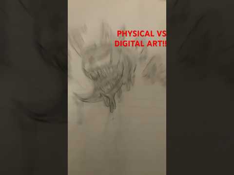 PHYSICAL ART VS DIGITAL ART?! #anime #dragonball #draw #dragonballsuper #drawing #goku #shorts #draw