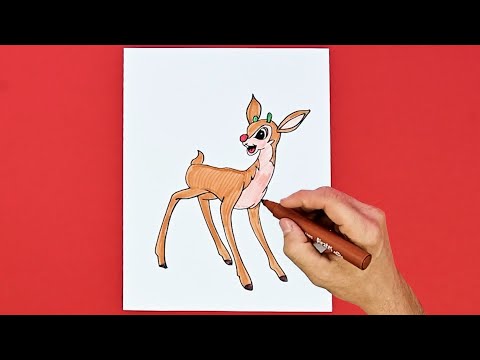 How to draw Rudolph the Red-Nosed Reindeer #christmas