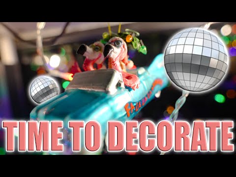 Decorating Lenny the Bus 🦩🪩🎄 | FULL TIME SKOOLIE LIVING