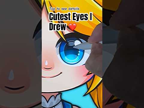 Cutest Eyes I Drew - HOW TO DRAW ANIME EYES #digitalart #shorts