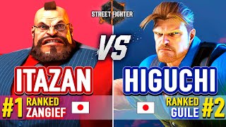 SF6 🔥 Itabashi (#4 Ranked Zangief) vs Higuchi (#1 Ranked Guile) 🔥 SF6 High Level Gameplay