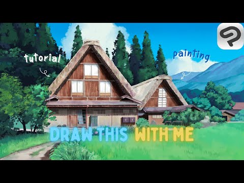 Painting Landscape Background Illustration of SHIRAKAWA ART by Yoichi Nishikawa in Clip Studio Paint