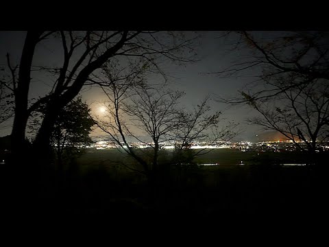 Walking Tour Funayama Taishido and Echizen City Moonlit Night View Japan [4KHDR] 散策 舟山大師堂と越前市の月夜景 福井