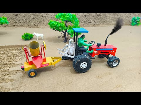 mini creative diy tractor mini petrol pump for truck full loading bricks science project@Acrofter1