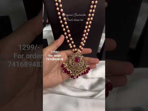 #TrendingCollections watsapp7416894838 #swaroskipearls #onegramgoldjewelry #pearlharam #beadsharam