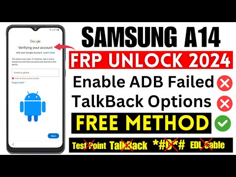 Samsung A14 FRP Bypass Unlock 2024 ! Galaxy A14 5G Unlock New Method