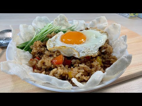 Delicious Indonesian food called "Nasi Goreng"