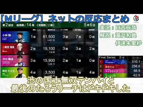 【Mリーグ】2024/05/06 ネット上のみんなの反応まとめ 麻雀