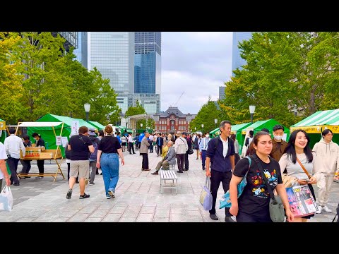 [4K HDR] Walking Tour Around JR Tokyo Station / Marunouchi / Imperial Palace Garden. Tokyo, Japan.