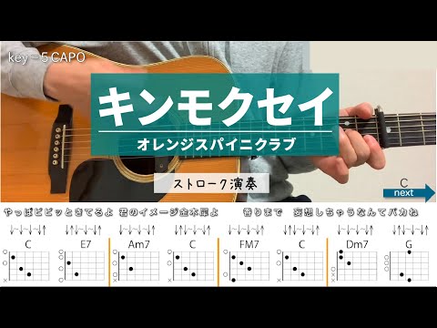 キンモクセイ / オレンジスパイニクラブ - ギターコード（ストローク）