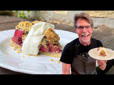 Rick Bayless Rhubarb-Jamaica Crumble Tart with Fresh Ginger