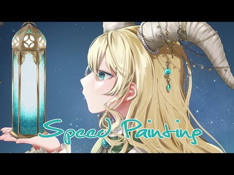 【イラストメイキング】ランタンと少女【オリジナルイラスト】