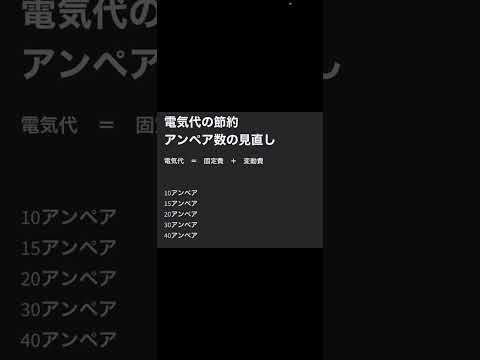 電気代の節約方法　アンペア数の見直し