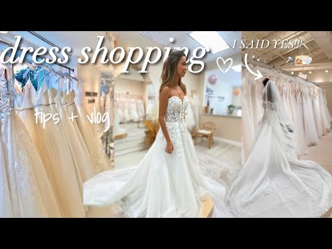 WEDDING DRESS SHOP WITH ME | I SAID “YES”👰🏼‍♀️💍✨