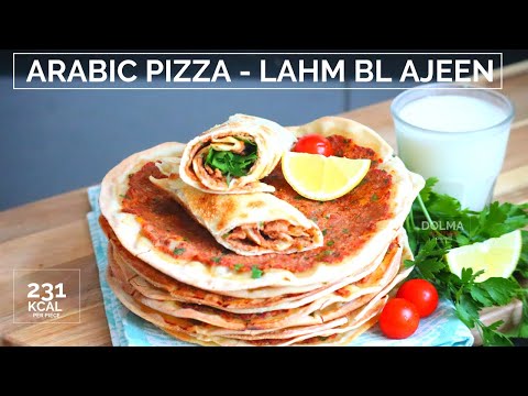 Lahm bi ajeen - Thin sfeeha  - Fatayer meat - Arabic pizza - lahmacun - اللحم بعجين