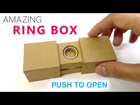 How to make a Cool Jewelry Box with Cardboard. push to open mechanism. Minimalist design.