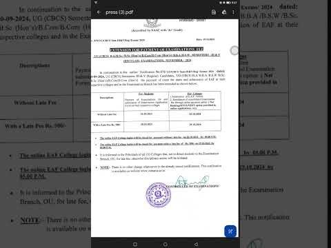 exam fee extension for ou 3rd and 5th semester #osmaniauniversity #osmaniauniversitylatestupdates