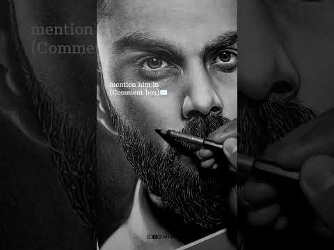 A huge tribute to the king 👑 Virat Kohli ❤️ #hyperrealism #viral #art  #shorts #viratkohli