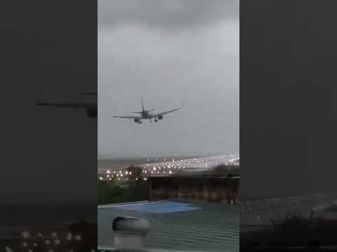 Moment plane aborts landing in Chennai as Cyclone Fengal hits India