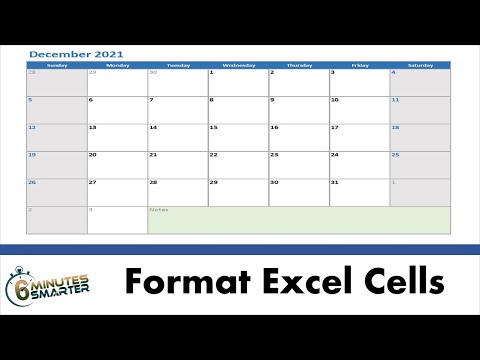 Format Excel Cells to Create a Printable Calendar