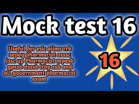 mock test16 forgovernmentpharmacistexam preparation#rrbpharmacistexam#ossscpharmacistandmphwexam2024