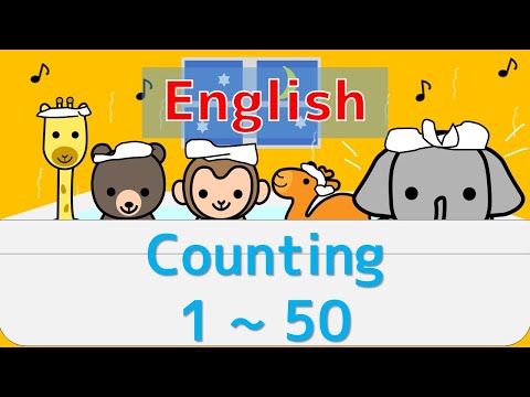 【幼児・子供向け さんすう知育動画】Counting Numbers 1~50 「すうじ１から５０までかぞえよう！」の英語バージョンです。すうじをたのしくおぼえる！英語でかぞえる練習。