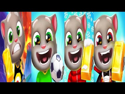 Talking Tom Gold Run New Update Christmas VS Halloween VS Volcano Stage VS Event Football Fever 2024