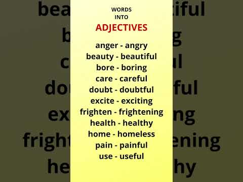 ПРОИЗНОШЕНИЕ - WORDS INTO ADJECTIVES