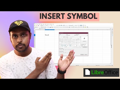 How to insert symbol on libreoffice calc | insert symbol libreoffice calc