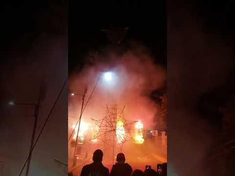 Super Castillo de fuegos pirotécnicos  en La Fiesta Patronal de Cristo Rey en Alto Lucero Veracruz