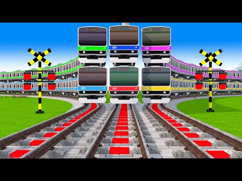 【踏切アニメ】あぶない電車 6 Crazy  TRAIN 🚍 Fumikiri 3D Railroad Crossing Animation