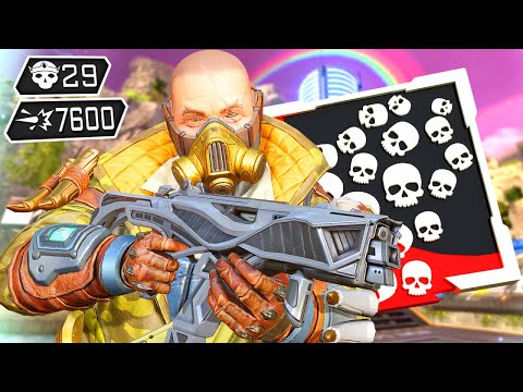 CAUSTIC 29 KILLS AND 7600 DAMAGE WAS AMAZING (Apex Legends Gameplay)