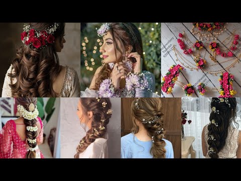 The trending floral jewellery designs in traditional stylist look hairstyles||@Aaimafashion