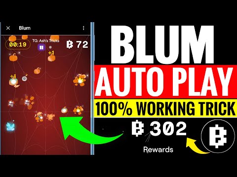 BLUM Auto Play for Halloween🎃 Update  | Click On All Bombs Get 302 + Points Per Game