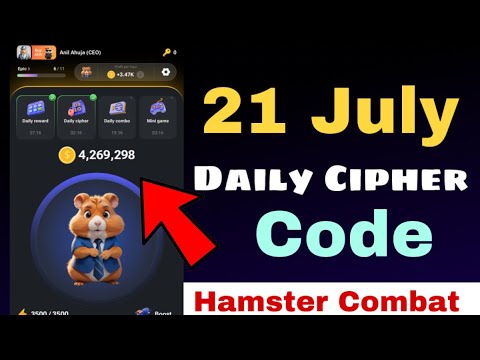 hamster kombat daily cipher 21july code / hamster kombat daily cipher 21th july