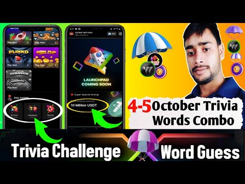 4 October blove dapp trivia challenge & words guess combo | blove trivia , words guess video ||