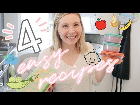 4 *EASY* Healthy Homemade Baby Food Recipes🍌🍎🥑 : Stage 1 & Stage 2 Baby Food Purees