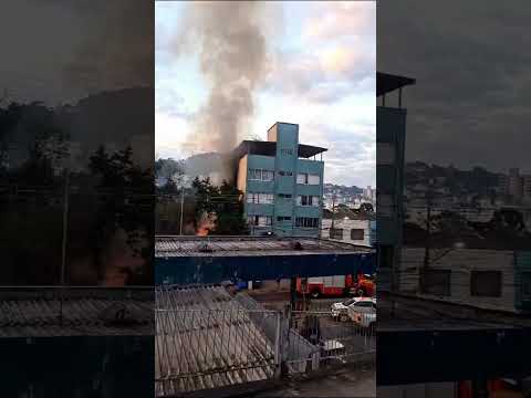 incêndio em casa em Joaçaba