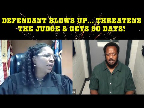 Defendant BLOWS UP then Absolutely Loses it, THREATENS the Judge And Gets 90 Day CONTEMPT !!!